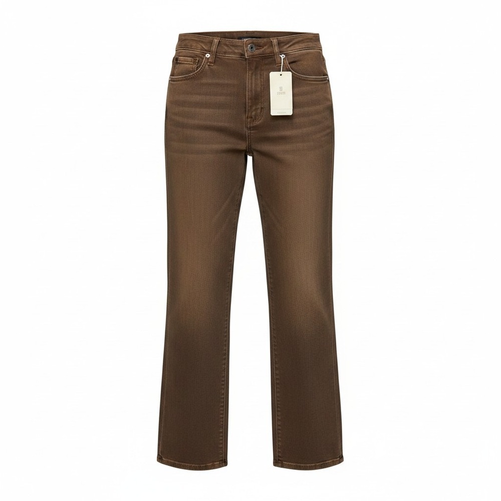 Roark HWY 395 Pant Women 26 Dark Brown Stovepipe Straight Leg High Rise